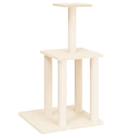 vidaXL Rascador para gatos con postes de sisal color crema 85,5 cm