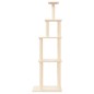 vidaXL Rascador para gatos con postes de sisal color crema 183 cm