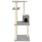 vidaXL Rascador para gatos con postes de sisal gris claro 123 cm vidaXL Rascador para gatos con postes de sisal gris claro 123 cm