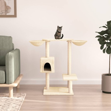 vidaXL Rascador para gatos con postes para rascar color crema 82 cm