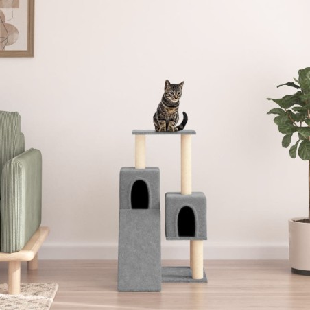 vidaXL Rascador para gatos con postes de sisal gris claro 82 cm