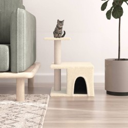vidaXL Rascador para gatos con postes de sisal color crema 48 cm