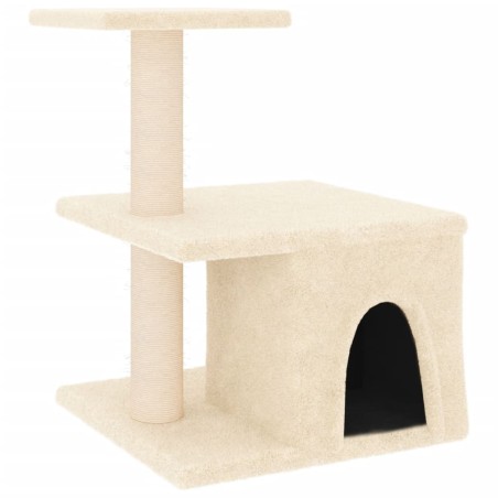 vidaXL Rascador para gatos con postes de sisal color crema 48 cm