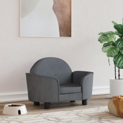 vidaXL Cama para perros de terciopelo gris oscuro 66x40x45 cm