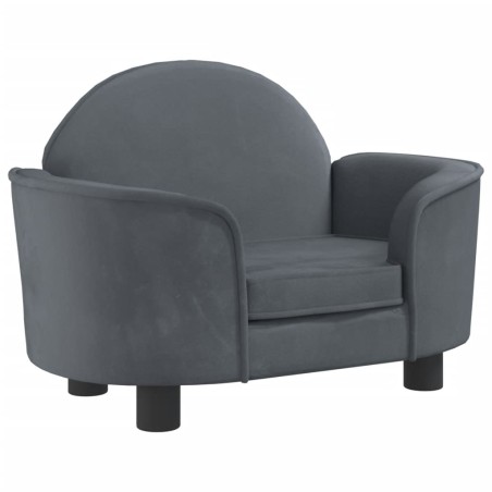 vidaXL Cama para perros de terciopelo gris oscuro 66x40x45 cm