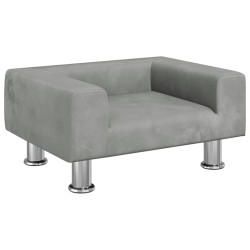 vidaXL Cama para perros de terciopelo gris claro 50x40x26,5 cm
