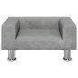 vidaXL Cama para perros de terciopelo gris claro 50x40x26,5 cm