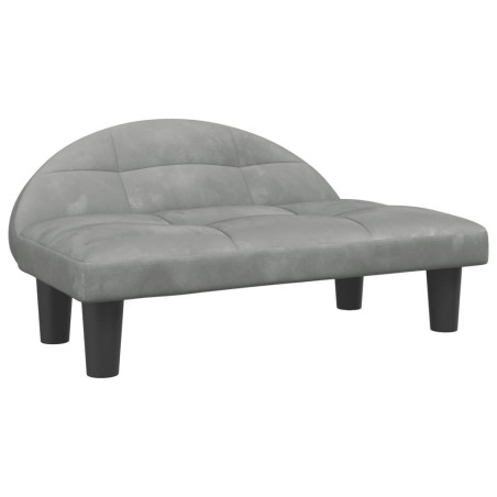 vidaXL Cama para perros de terciopelo gris claro 70x52x30 cm