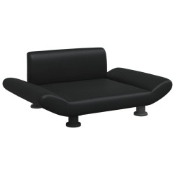 vidaXL Cama para perros de cuero sintético negra 70x45x28 cm