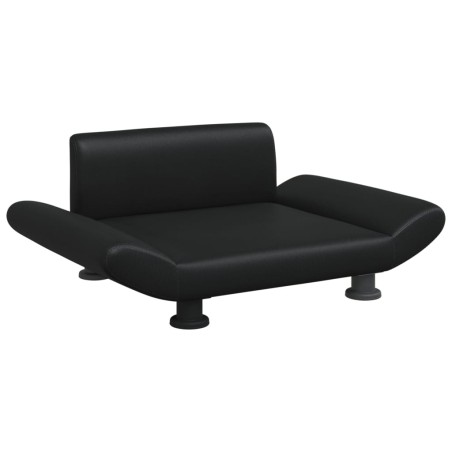 vidaXL Cama para perros de cuero sintético negra 70x45x28 cm