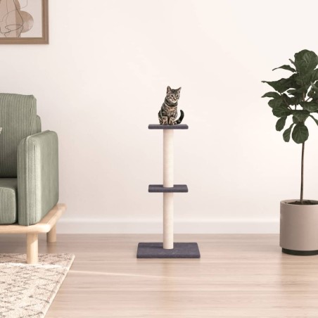 vidaXL Rascador para gatos con postes de sisal gris oscuro 73 cm