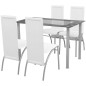 vidaXL Conjunto de Comedor Cuero Artificial de Cinco Piezas de Color Blanco vidaXL Conjunto de Comedor Cuero Artificial de Cinco Piezas de Color Blanco