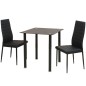vidaXL Conjunto de mesas y sillas de comedor de tres piezas negro vidaXL Conjunto de mesas y sillas de comedor de tres piezas negro