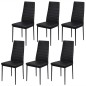 vidaXL Conjunto de mesa de comedor siete piezas negro vidaXL Conjunto de mesa de comedor siete piezas negro