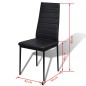 vidaXL Conjunto de mesa de comedor siete piezas negro vidaXL Conjunto de mesa de comedor siete piezas negro