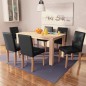 vidaXL Conjunto de comedor 7 piezas de roble y cuero artificial negro vidaXL Conjunto de comedor 7 piezas de roble y cuero artificial negro