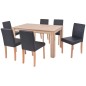 vidaXL Conjunto de comedor 7 piezas de roble y cuero artificial negro vidaXL Conjunto de comedor 7 piezas de roble y cuero artificial negro