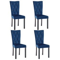 vidaXL Sillas de comedor 4 unidades terciopelo azul oscuro