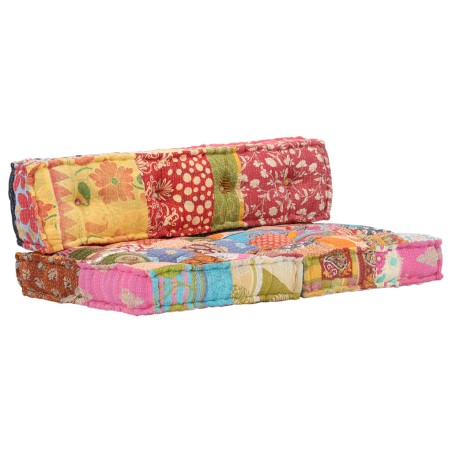 vidaXL Puf patchwork de tela