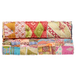 vidaXL Puf patchwork de tela
