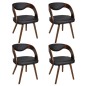vidaXL Sillas de comedor 4 uds madera curvada piel sintética marrón vidaXL Sillas de comedor 4 uds madera curvada piel sintética marrón