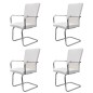 vidaXL Sillas voladizas de comedor 4 unidades cuero sintético blanco vidaXL Sillas voladizas de comedor 4 unidades cuero sintético blanco