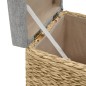 vidaXL Conjunto de otomanas 2 piezas hierba marina gris