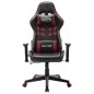 vidaXL Silla de gaming de cuero sintético negro y rojo tinto vidaXL Silla de gaming de cuero sintético negro y rojo tinto