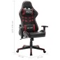 vidaXL Silla de gaming de cuero sintético negro y rojo tinto vidaXL Silla de gaming de cuero sintético negro y rojo tinto