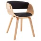 vidaXL Silla de comedor de madera curvada y cuero sintético negro vidaXL Silla de comedor de madera curvada y cuero sintético negro