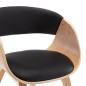 vidaXL Silla de comedor de madera curvada y cuero sintético negro vidaXL Silla de comedor de madera curvada y cuero sintético negro