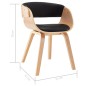vidaXL Silla de comedor de madera curvada y cuero sintético negro vidaXL Silla de comedor de madera curvada y cuero sintético negro
