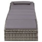 vidaXL Tumbona con cojín ratán sintético gris vidaXL Tumbona con cojín ratán sintético gris
