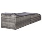 vidaXL Tumbona con cojín ratán sintético gris vidaXL Tumbona con cojín ratán sintético gris