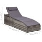 vidaXL Tumbona con cojín ratán sintético gris vidaXL Tumbona con cojín ratán sintético gris