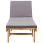 vidaXL Tumbona plegable con cojín madera maciza de acacia vidaXL Tumbona plegable con cojín madera maciza de acacia