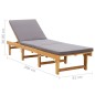vidaXL Tumbona plegable con cojín madera maciza de acacia vidaXL Tumbona plegable con cojín madera maciza de acacia