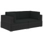 vidaXL Asiento seccional de esquina con cojines 2 pzas ratán PE negro vidaXL Asiento seccional de esquina con cojines 2 pzas ratán PE negro