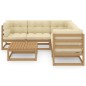 vidaXL Juego de muebles de jardín 6 pzas y cojines madera maciza pino vidaXL Juego de muebles de jardín 6 pzas y cojines madera maciza pino
