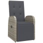 vidaXL Sillón reclinable de jardín con cojín ratán sintético gris vidaXL Sillón reclinable de jardín con cojín ratán sintético gris
