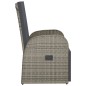 vidaXL Sillón reclinable de jardín con cojín ratán sintético gris vidaXL Sillón reclinable de jardín con cojín ratán sintético gris
