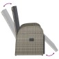 vidaXL Sillón reclinable de jardín con cojín ratán sintético gris vidaXL Sillón reclinable de jardín con cojín ratán sintético gris