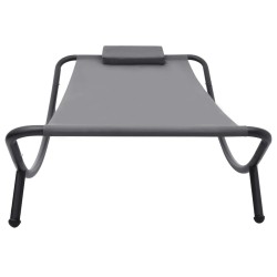 vidaXL Tumbona de acero gris 200x90 cm