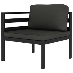 vidaXL Sofá modular de esquina 1 ud con cojines aluminio antracita