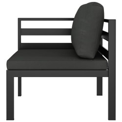 vidaXL Sofá modular de esquina 1 ud con cojines aluminio antracita