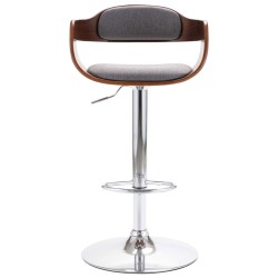 vidaXL Taburete de cocina madera contrachapada y tela gris