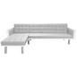 vidaXL Sofá cama de esquina tela blanco y gris 218x155x69 cm vidaXL Sofá cama de esquina tela blanco y gris 218x155x69 cm