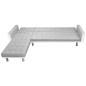 vidaXL Sofá cama de esquina tela blanco y gris 218x155x69 cm vidaXL Sofá cama de esquina tela blanco y gris 218x155x69 cm
