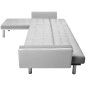 vidaXL Sofá cama de esquina tela blanco y gris 218x155x69 cm vidaXL Sofá cama de esquina tela blanco y gris 218x155x69 cm