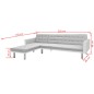 vidaXL Sofá cama de esquina tela blanco y gris 218x155x69 cm vidaXL Sofá cama de esquina tela blanco y gris 218x155x69 cm